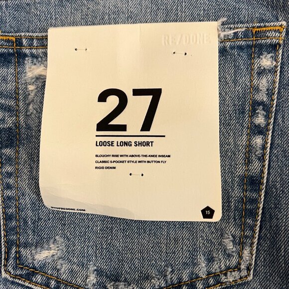 Re/done Distressed Denim Bermuda Shorts - Picture 4 of 4